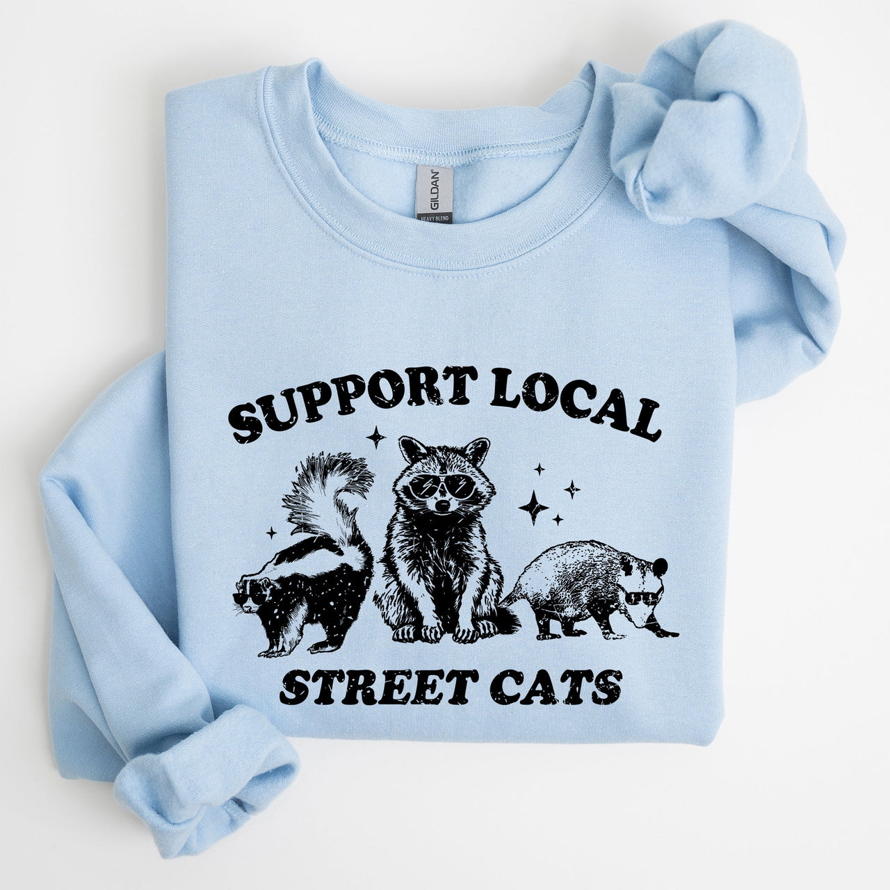 Support Local Street Cats Raccoon Skunk Possum Meme Sweatshirt For Animal Lovers