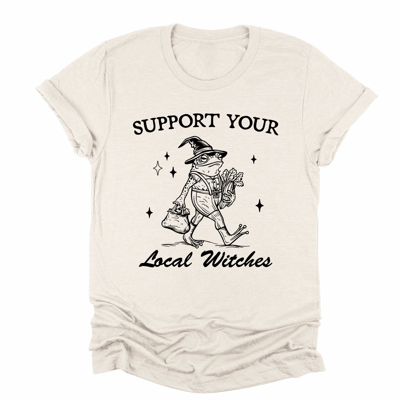 Support Your Local Witches Frog Halloween Witchy Spooky Season Edition Graphic Tee
