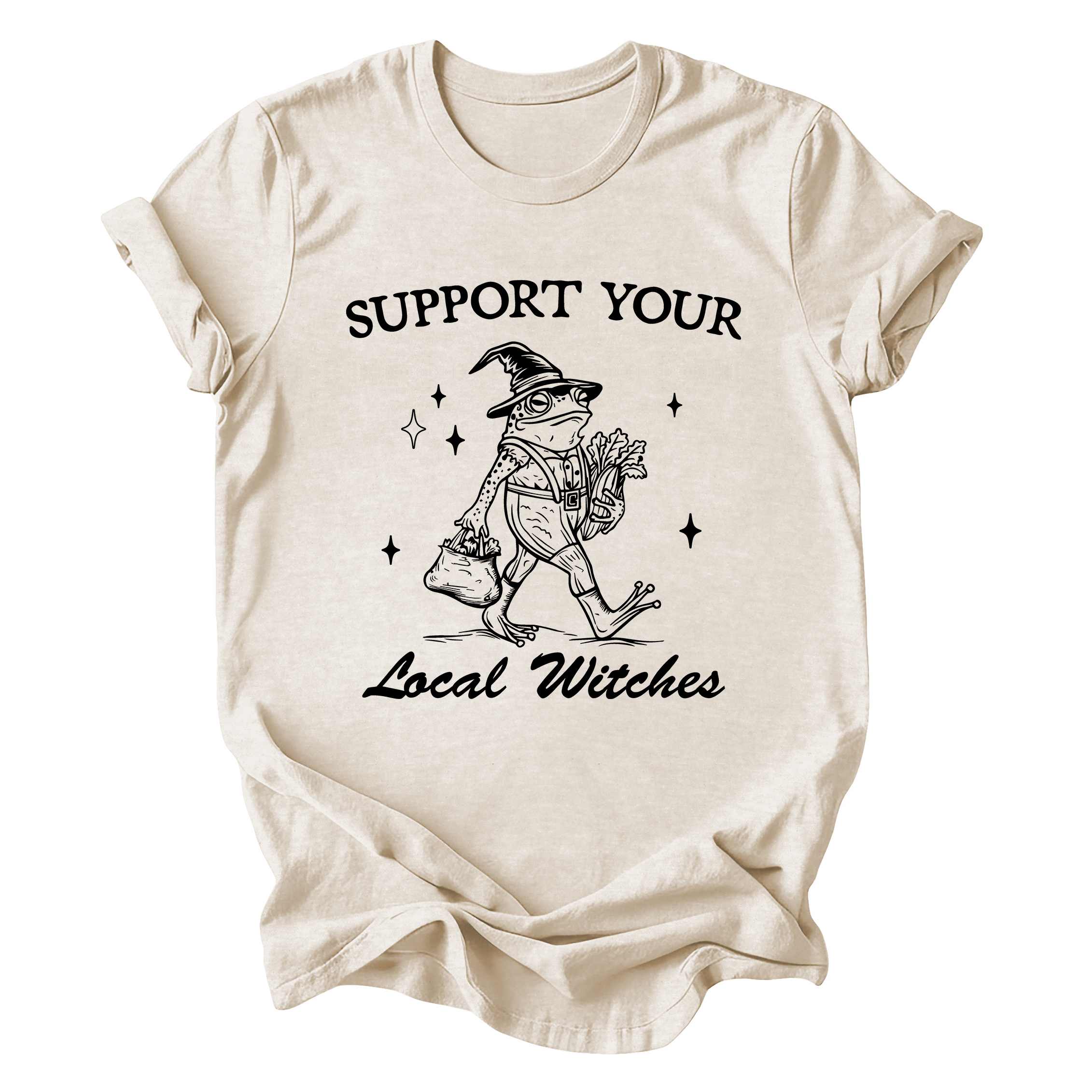 Support Your Local Witches Frog Halloween Witchy Spooky Season Edition Graphic Tee