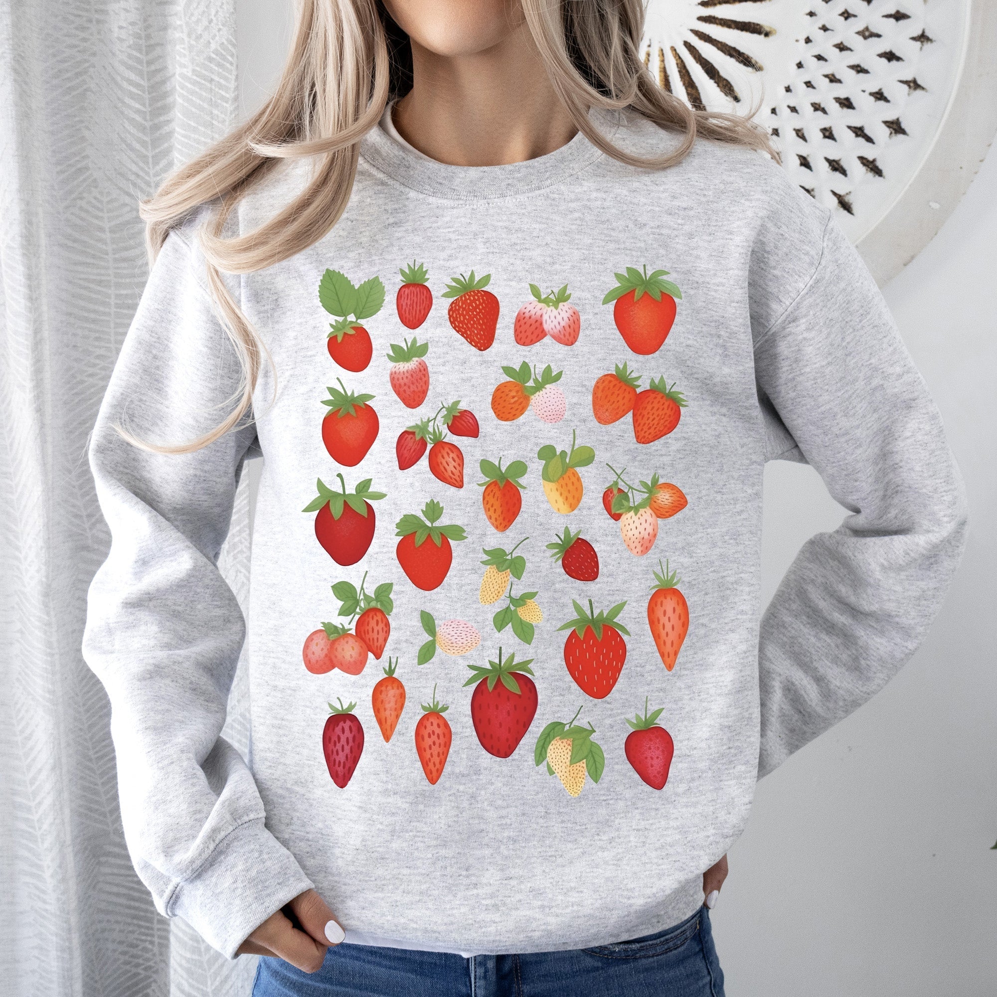 Sweet Strawberry Delight, Juicy Fruit, Berry Sweatshirt