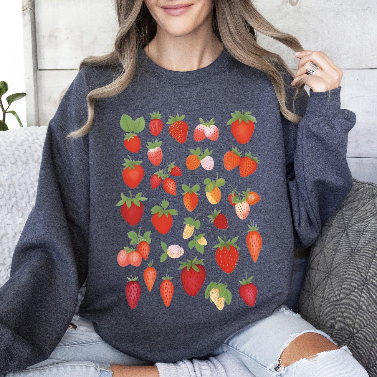 Sweet Strawberry Delight, Juicy Fruit, Berry Sweatshirt