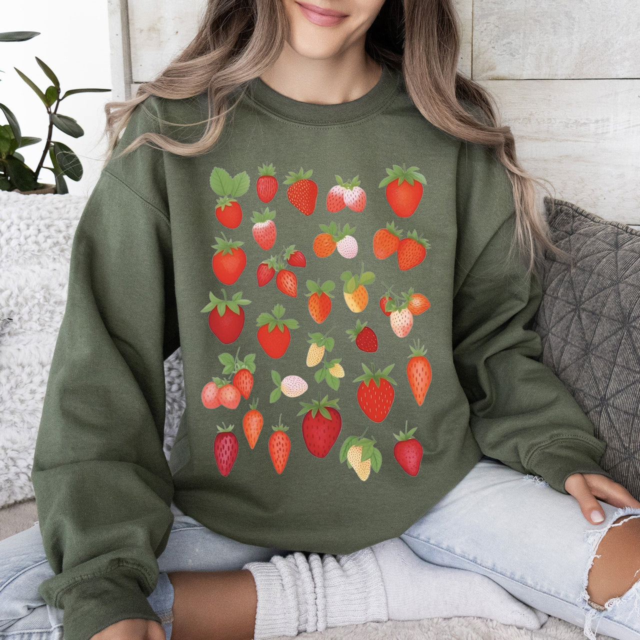 Sweet Strawberry Delight, Juicy Fruit, Berry Sweatshirt