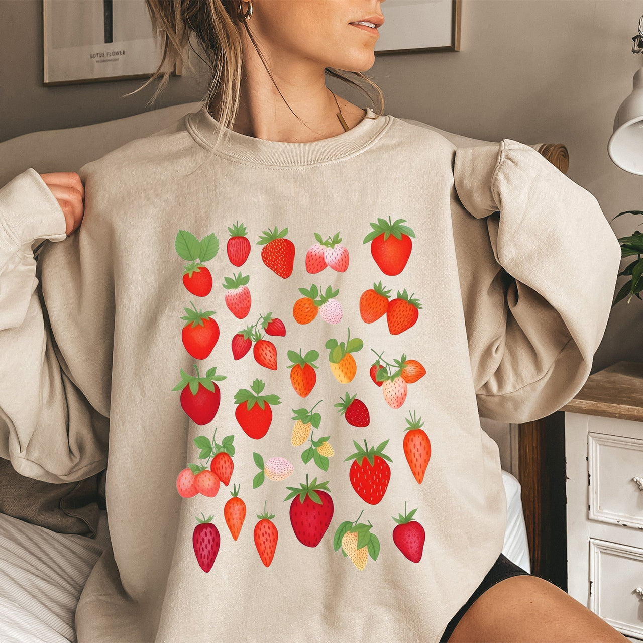 Sweet Strawberry Delight, Juicy Fruit, Berry Sweatshirt