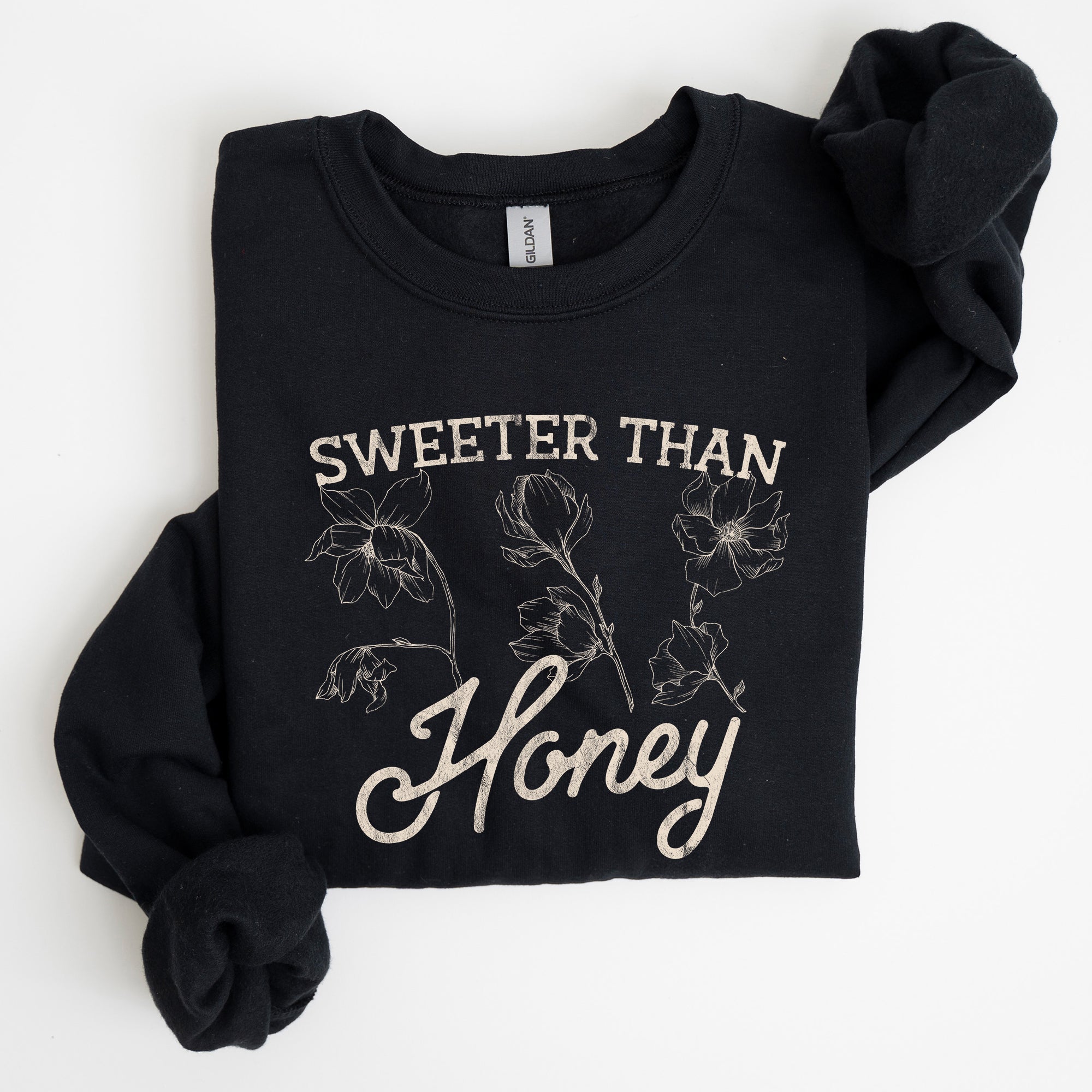 Sweeter Than Honey, Country Gal Western Cowgirl Spirit Graphic Sweatshirt For Rustic Country Living