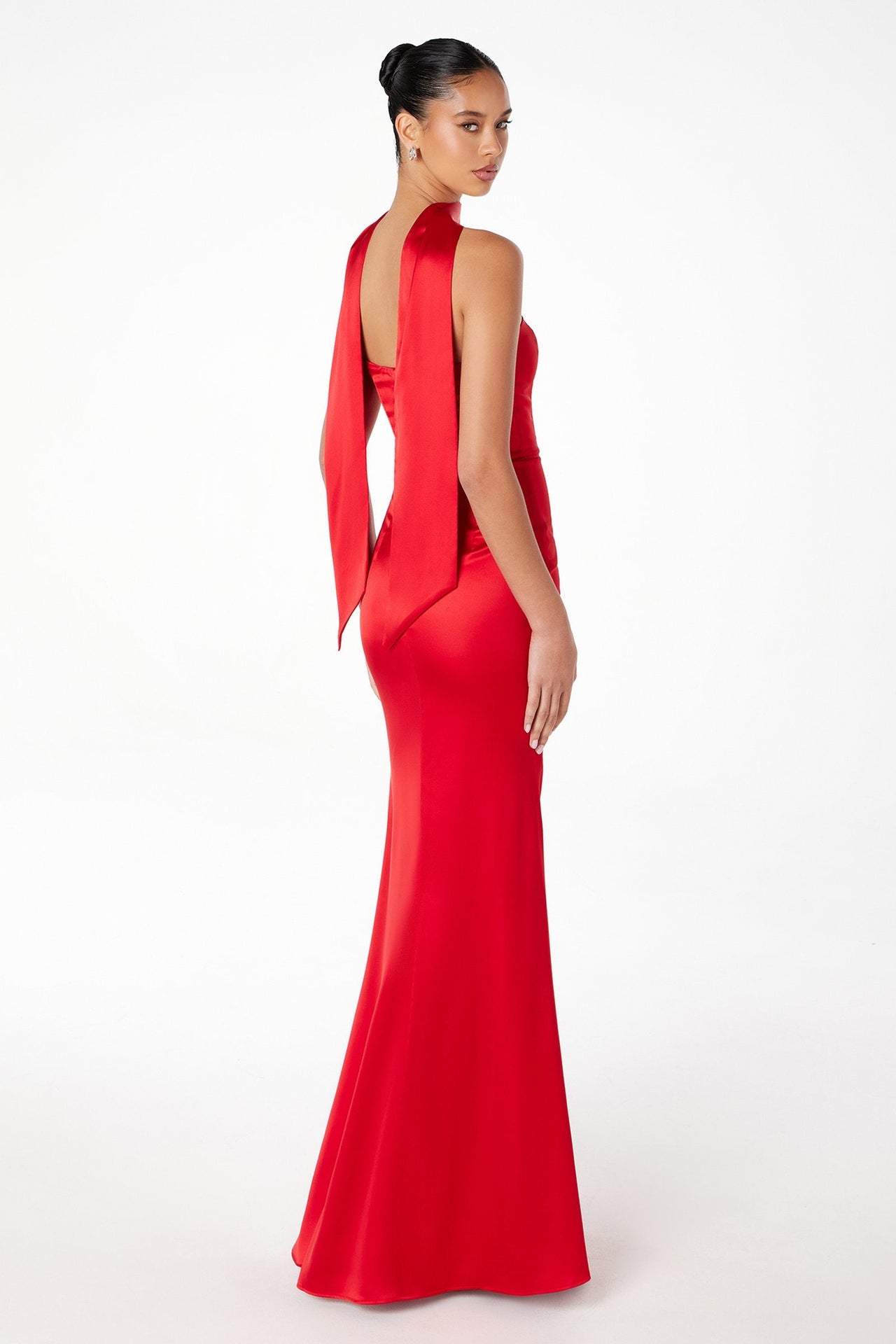 Astee T2012 Strapless Fitted Mermaid Gown with Scarf