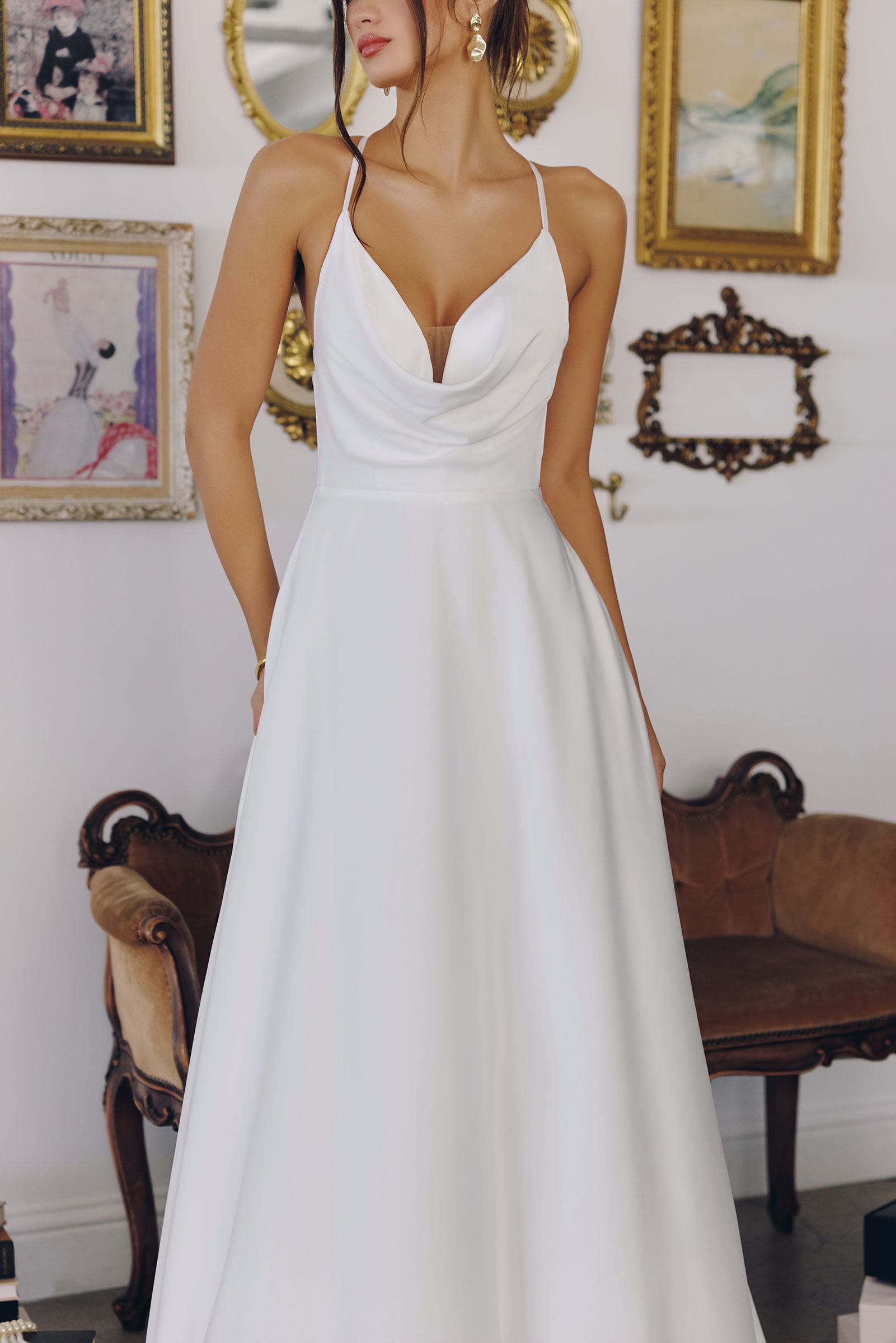 Amoris T714W A-Line Spaghetti Strap Wedding Dress