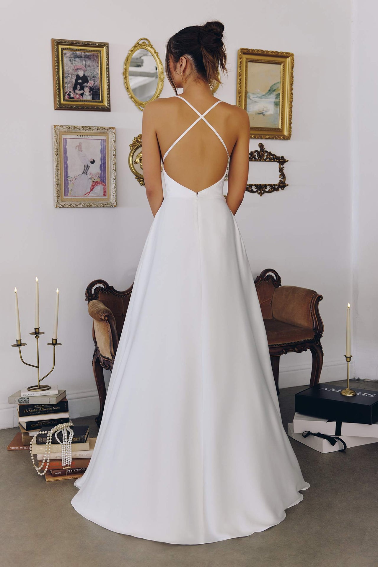 Amoris T714W A-Line Spaghetti Strap Wedding Dress