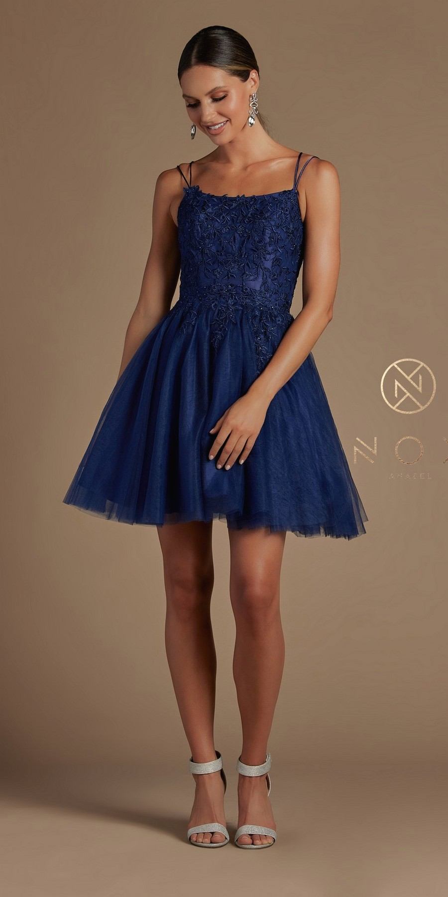 Nox Anabel T718 Short A-Line Corset Back Baby Doll Dress Tulle Skirt