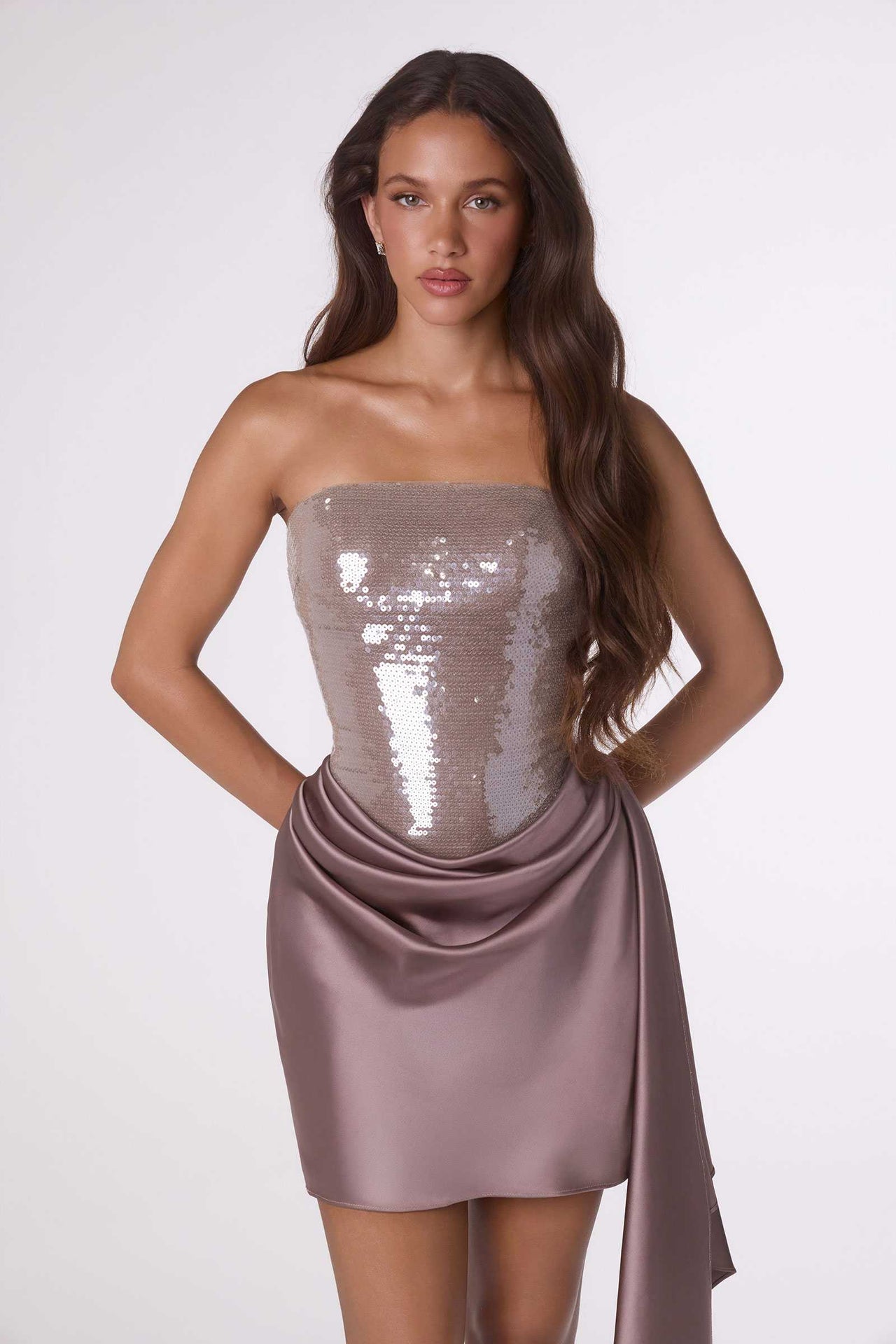 Amoris T734 Sculpted Modern Fit Strapless Mini Dress