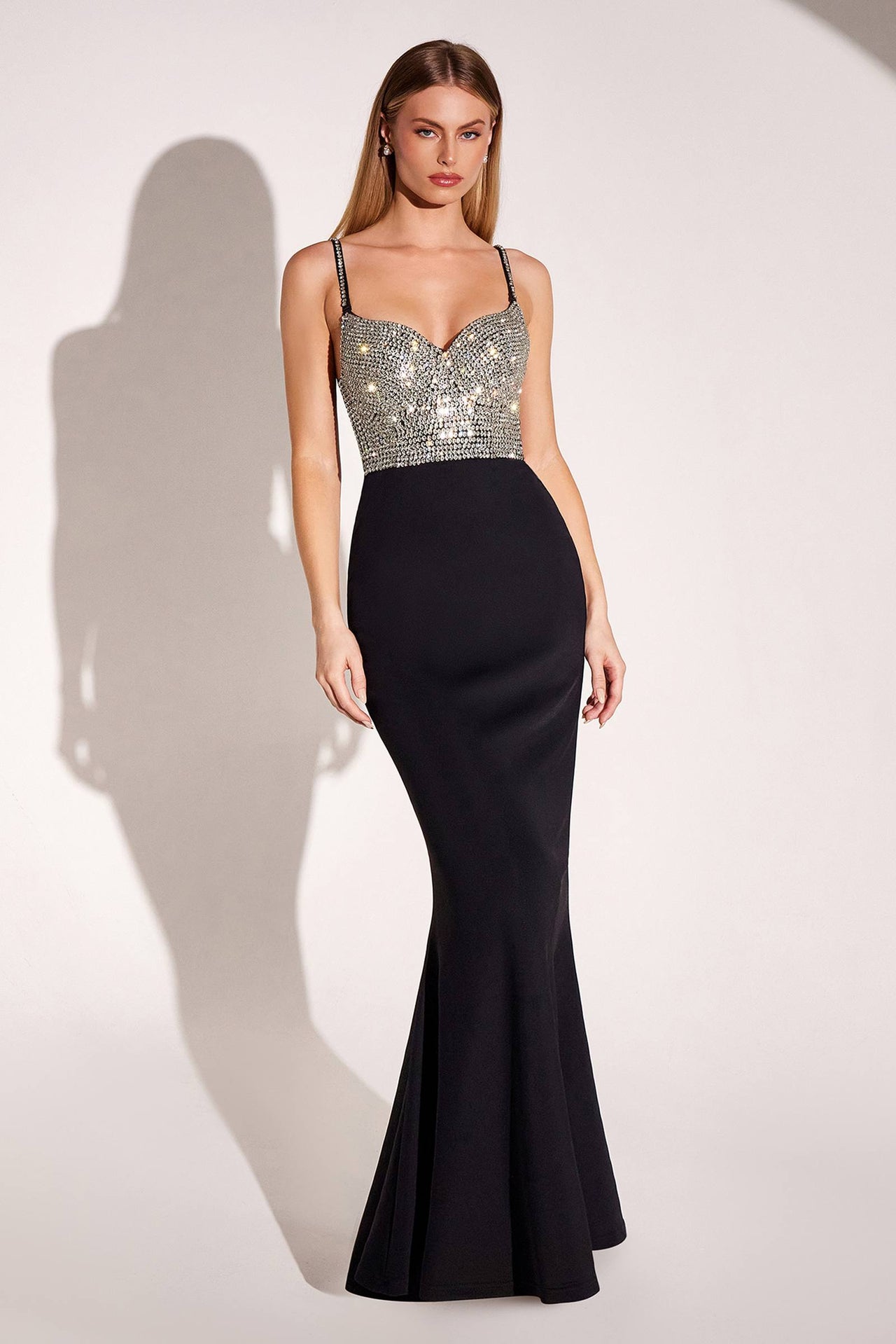 Ladivine Amoris T9002 Long Fitted Embellished Bodice Formal Gown