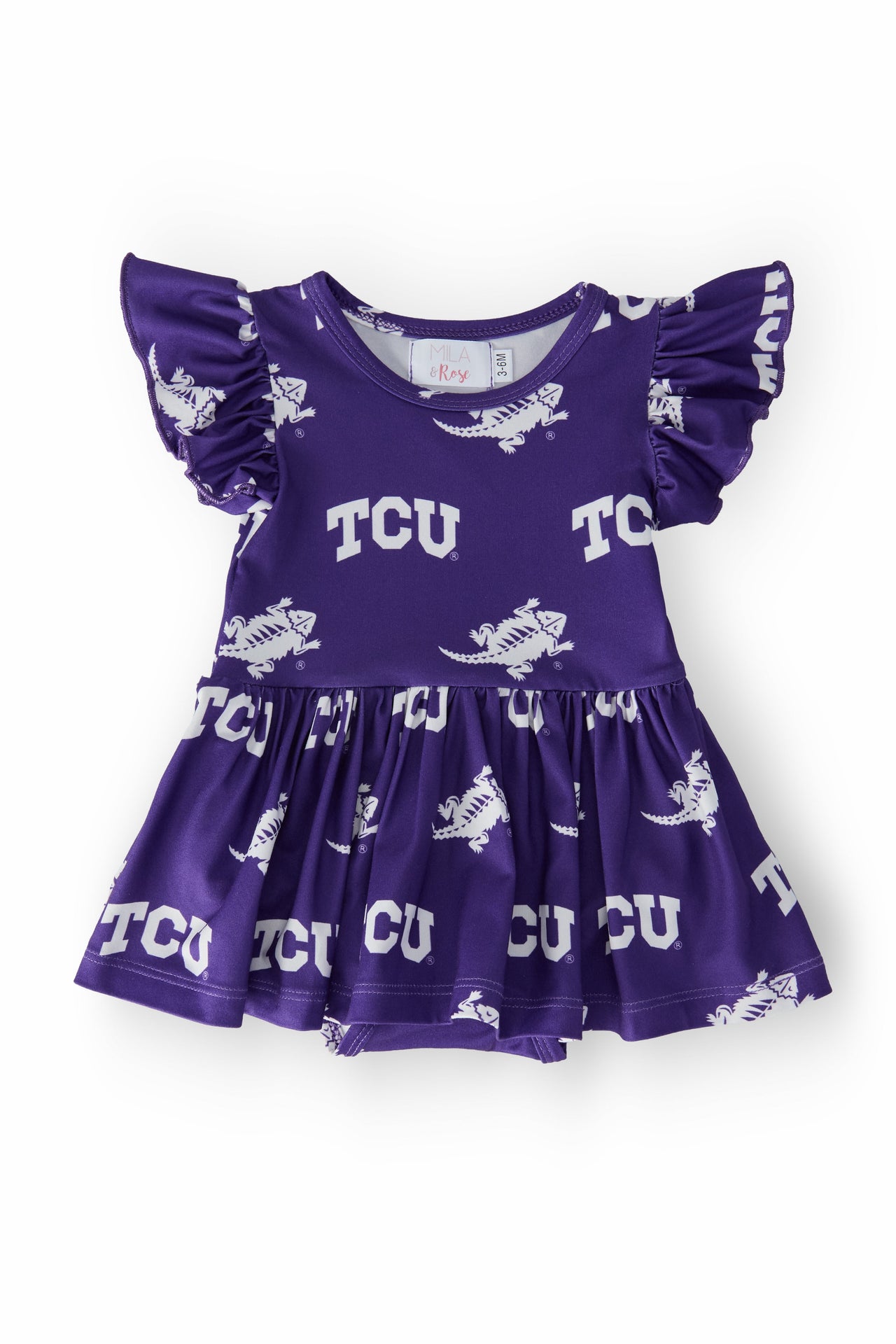 TCU Purple Frog S/S Flutter Twirl Bodysuit