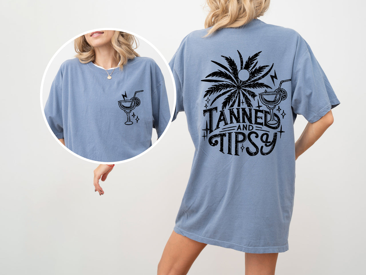Tanned and Tipsy Drunk Vibes Summer Fun Beach Days Margarita Hot Girl Summer Comfort Colors Tee