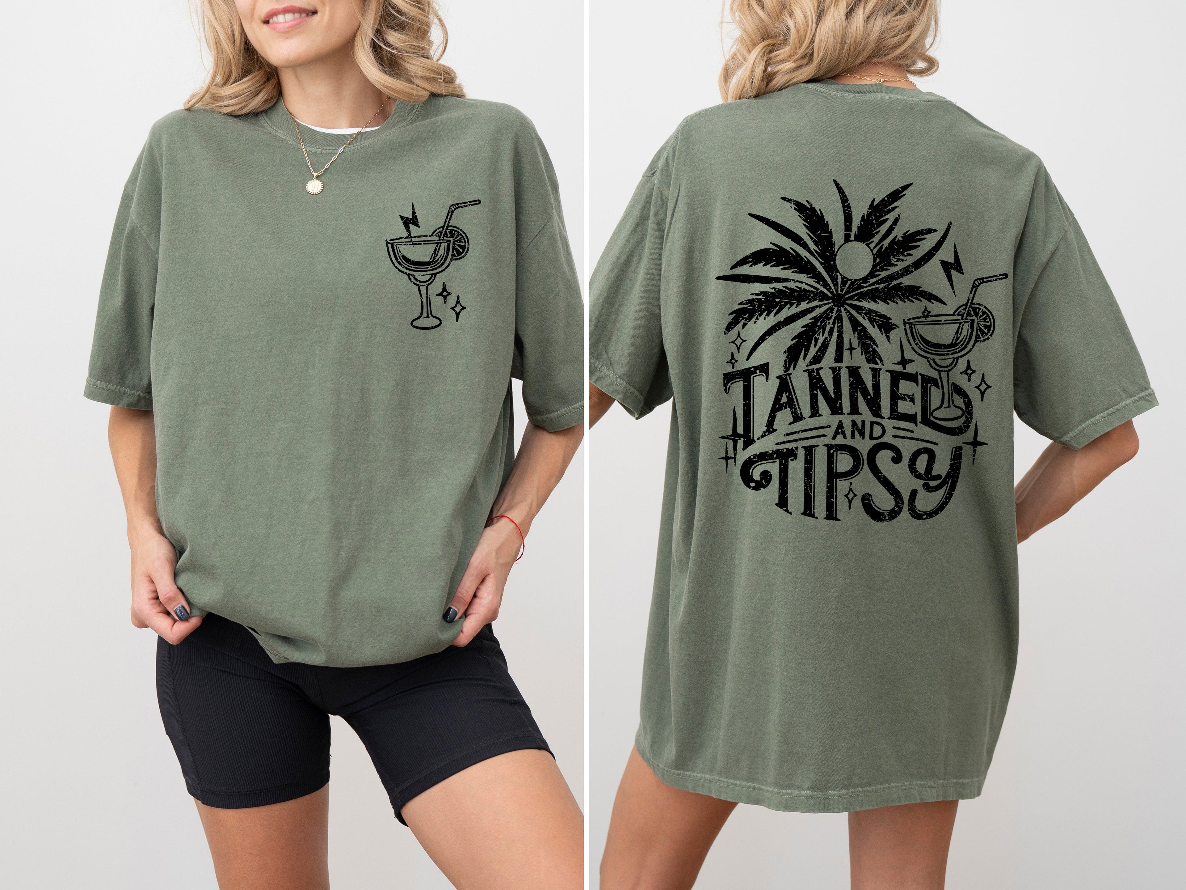 Tanned and Tipsy Drunk Vibes Summer Fun Beach Days Margarita Hot Girl Summer Comfort Colors Tee