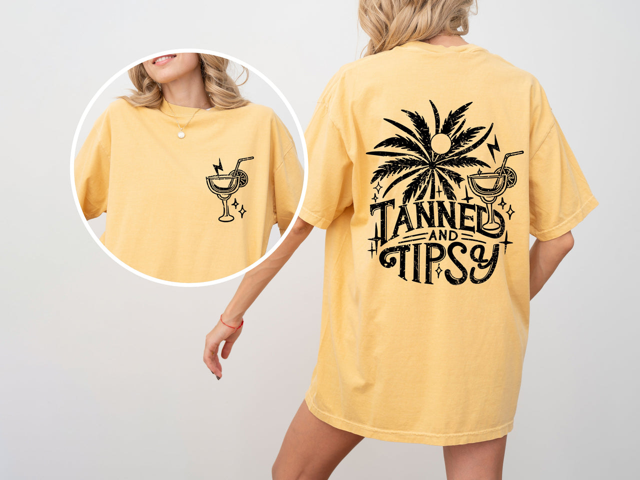 Tanned and Tipsy Drunk Vibes Summer Fun Beach Days Margarita Hot Girl Summer Comfort Colors Tee