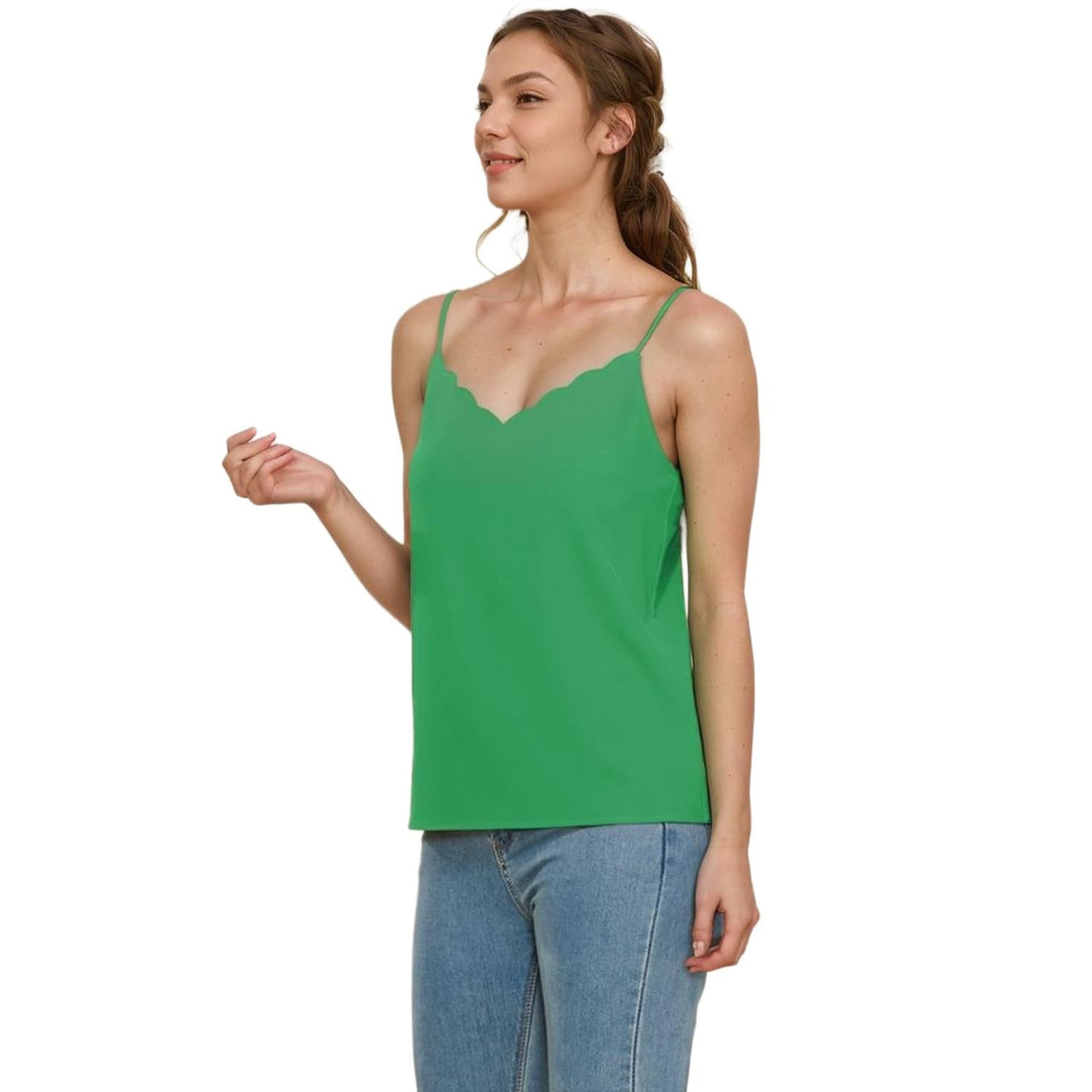 Pleione Women's Petal Edge Cami Blouse