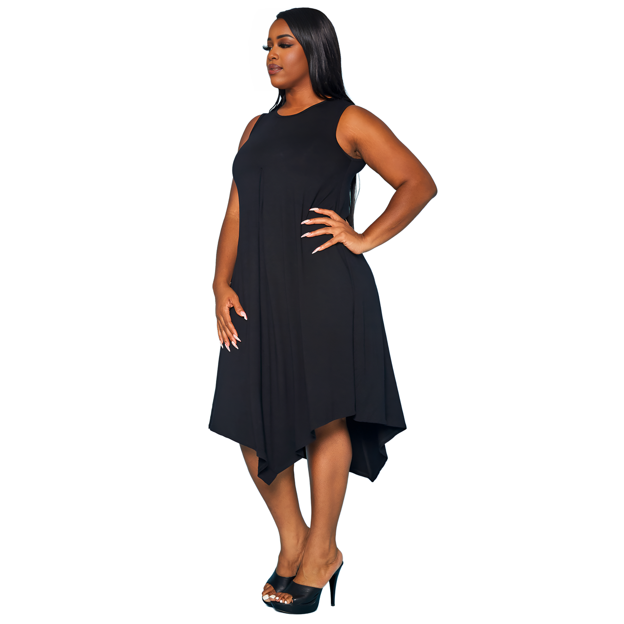Plus Size Women's Basic Sleeveless Reverie Dress