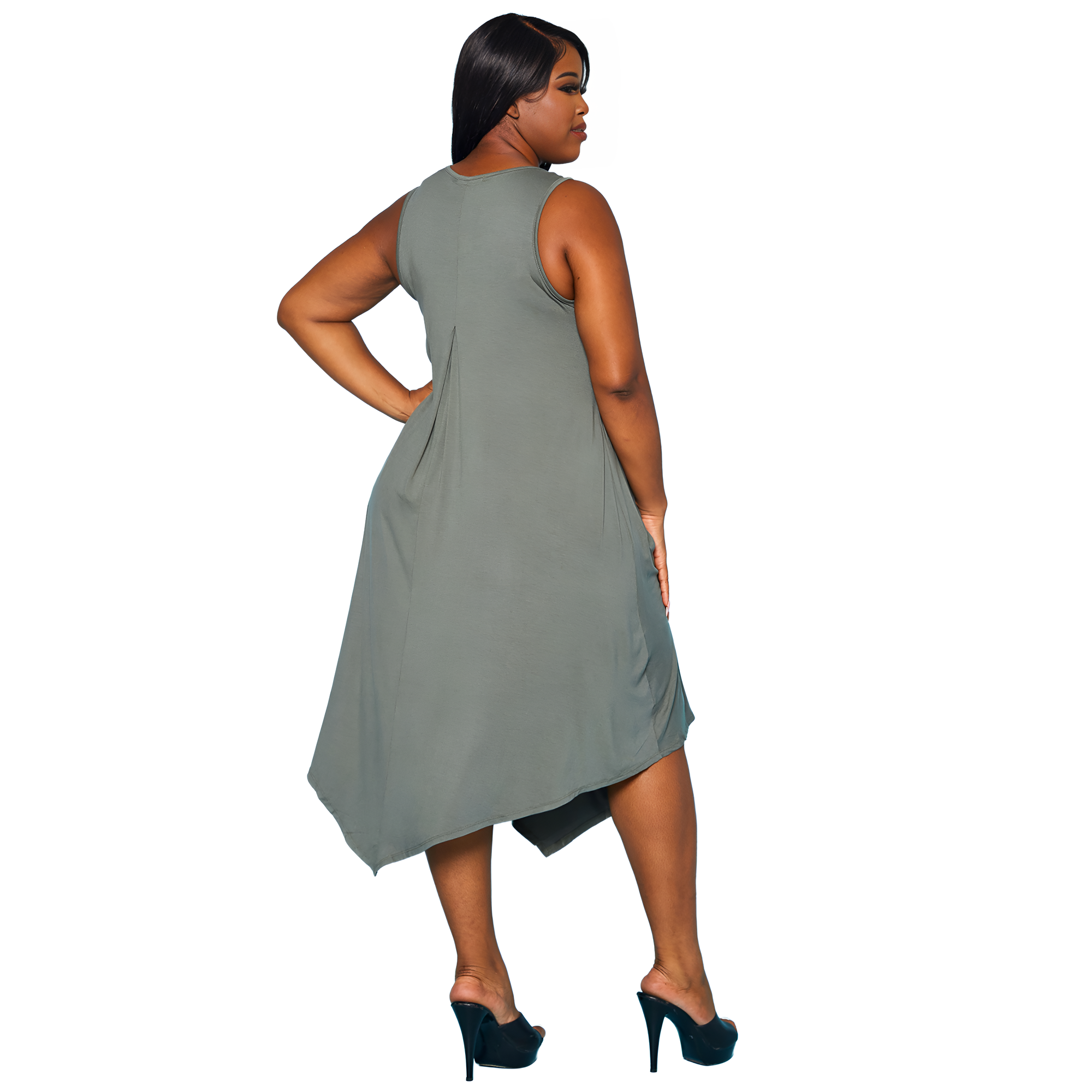 Plus Size Women's Basic Sleeveless Reverie Dress