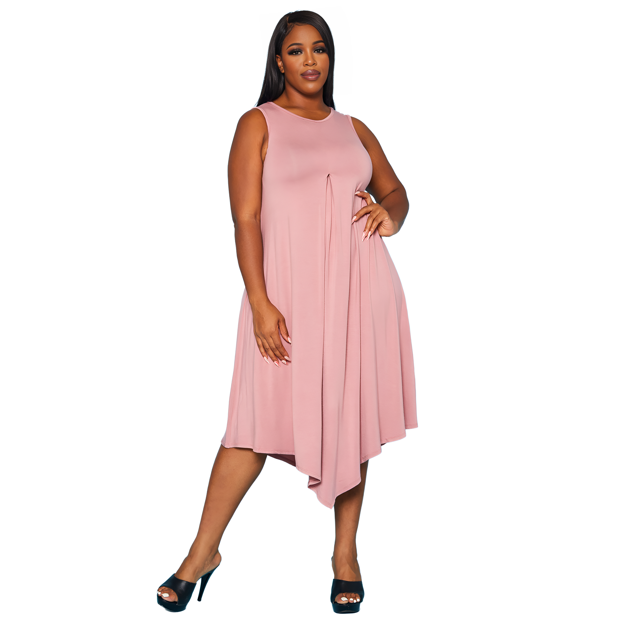 Plus Size Women's Basic Sleeveless Reverie Dress