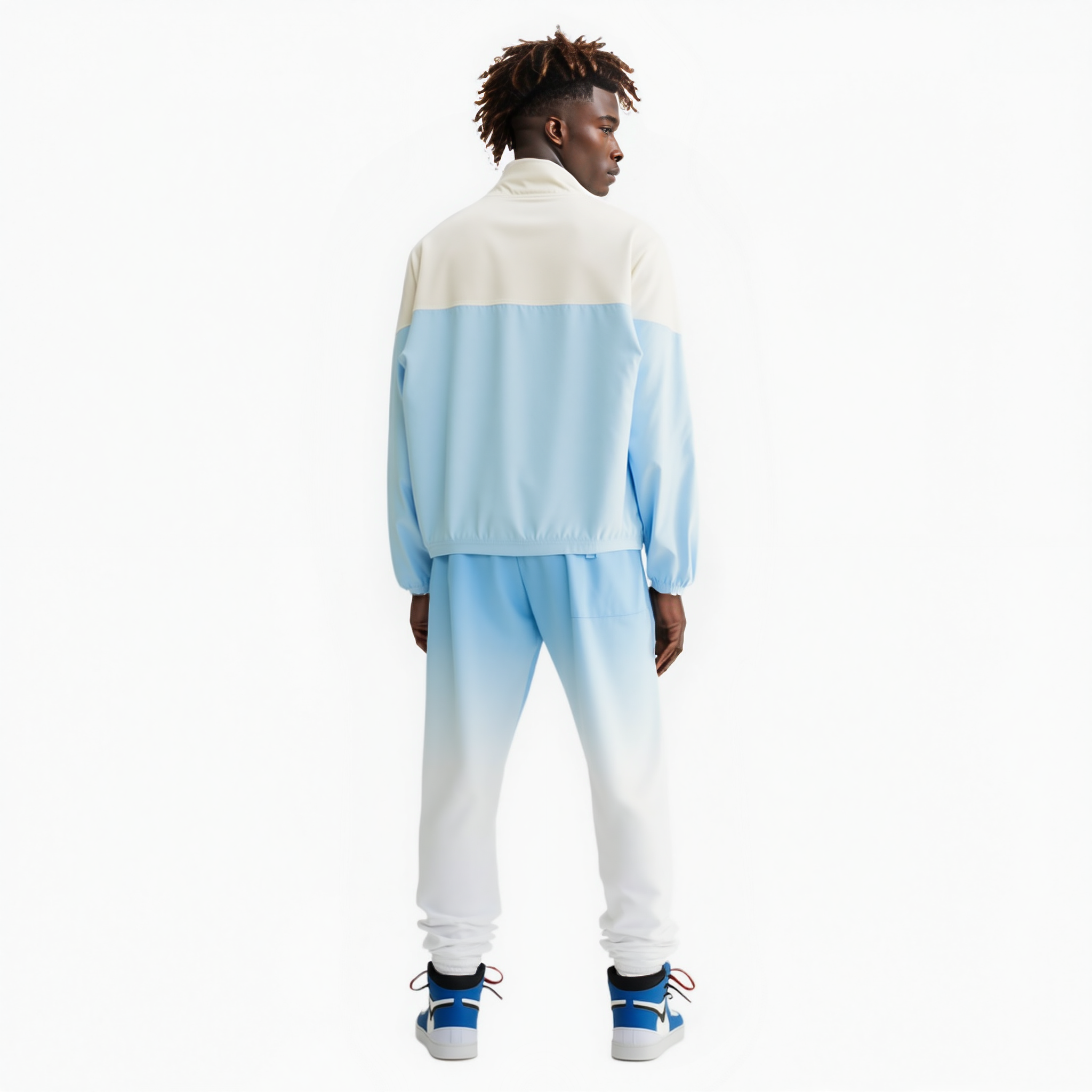 Blank State Men's Retro Swishy Track Jacket in Sky Blue