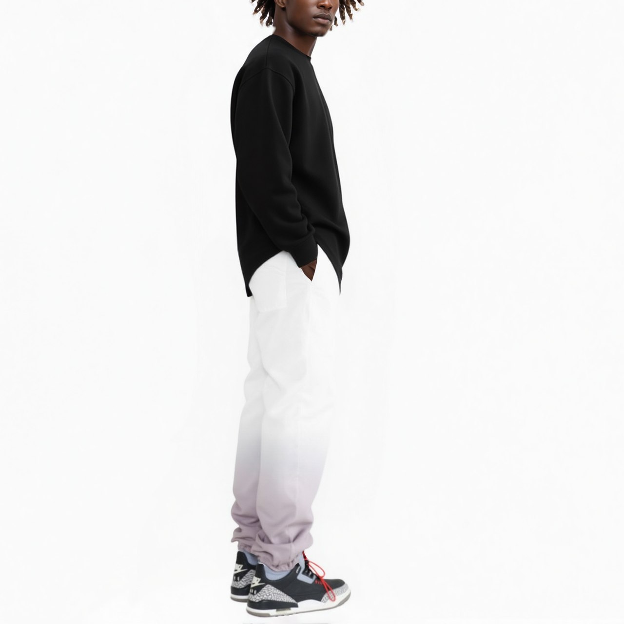 Blank State Men's 3 Stopper Swishy Pants in White Grey
