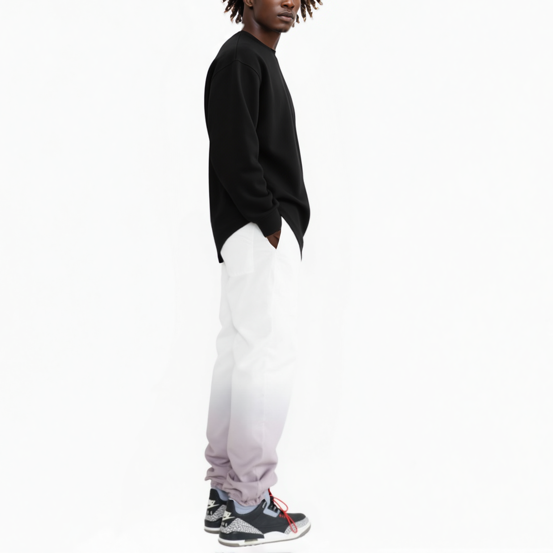 Blank State Men's 3 Stopper Swishy Pants in White Grey