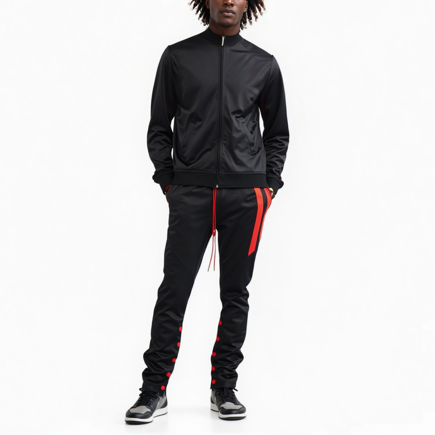 Blank State Men's Snap Track Pants in Black