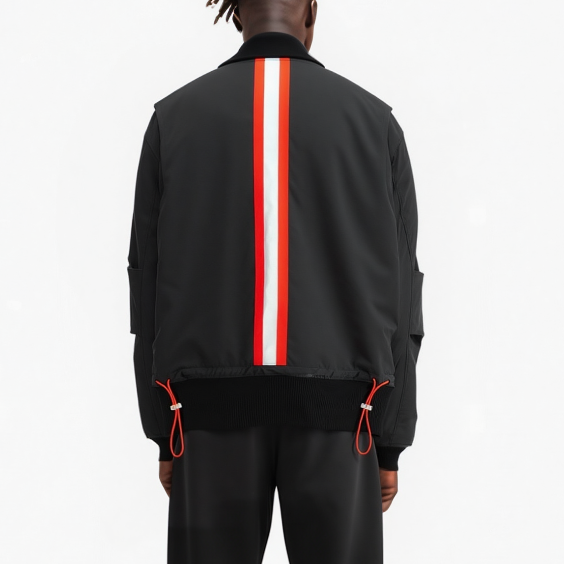 Konus Men's Mock Collar Bomber Jacket in Black