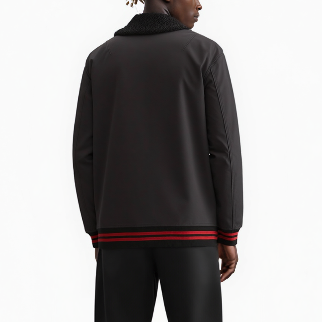 Konus Men's Sherpa Collar MA2 Jacket in Black