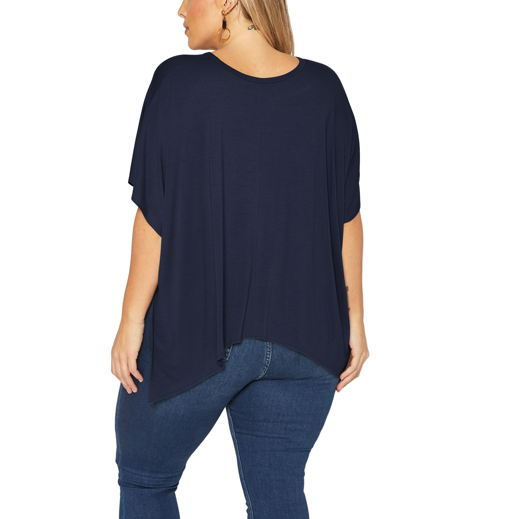 Bellatrix Plus Basic V-Neck Poncho Styled Tunic