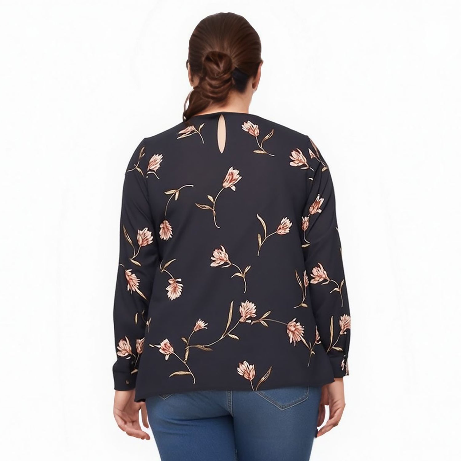 Pleione Plus Size Self-Tie Wrap Front Blouse