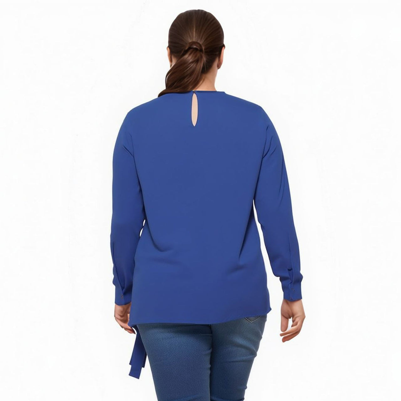 Pleione Plus Size Self-Tie Wrap Front Blouse
