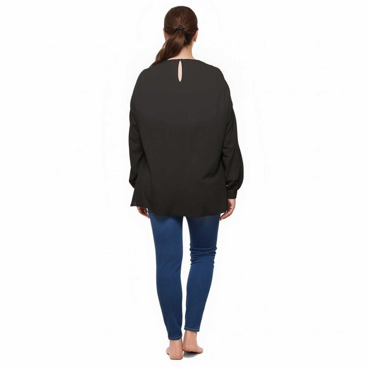 Pleione Plus Size Self-Tie Wrap Front Blouse