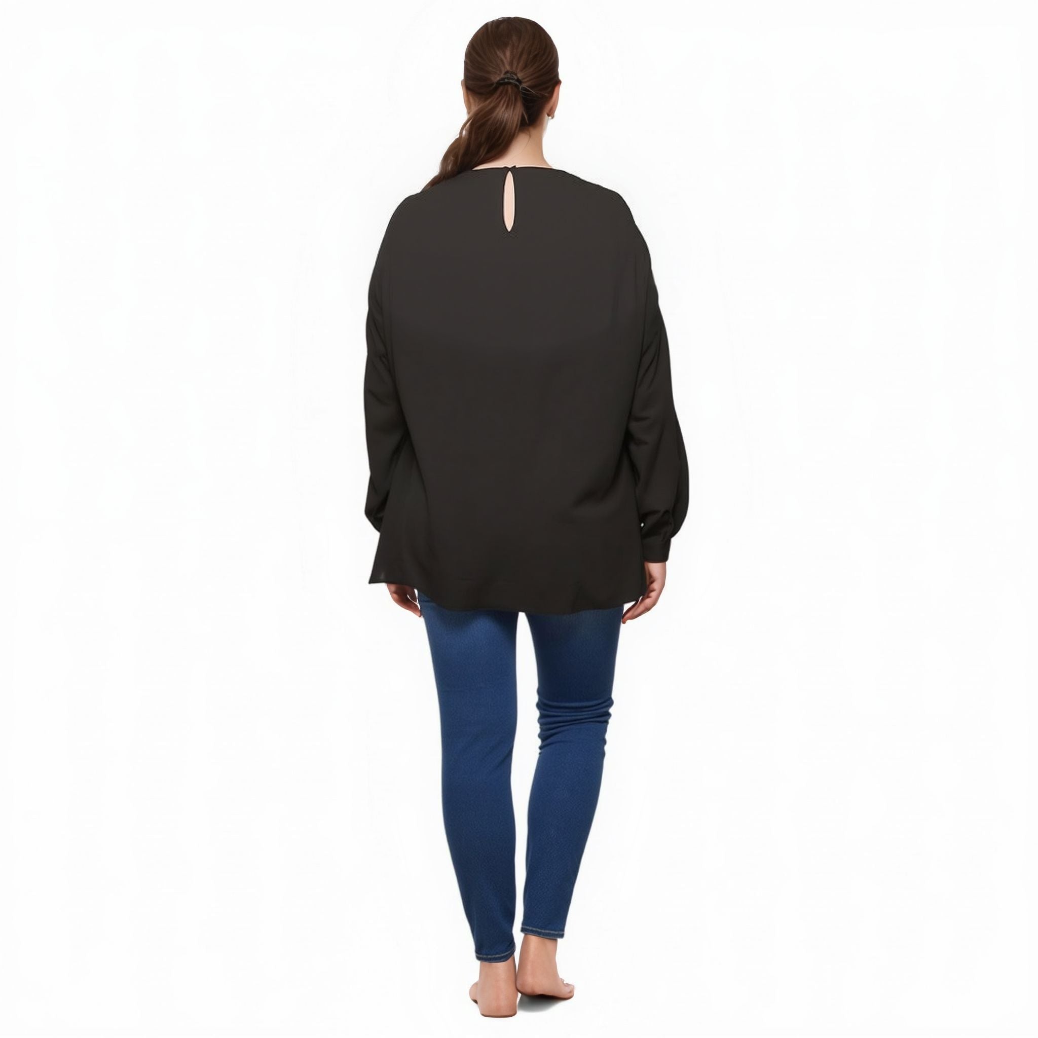 Pleione Plus Size Self-Tie Wrap Front Blouse