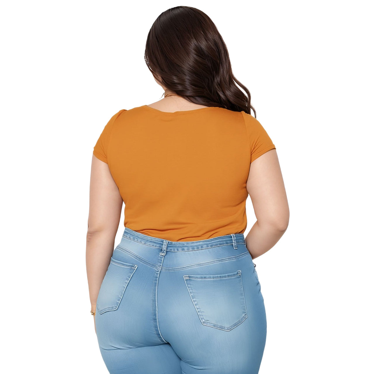 Pleione Plus Size Women's Ribbed Funnel Bodysuit
