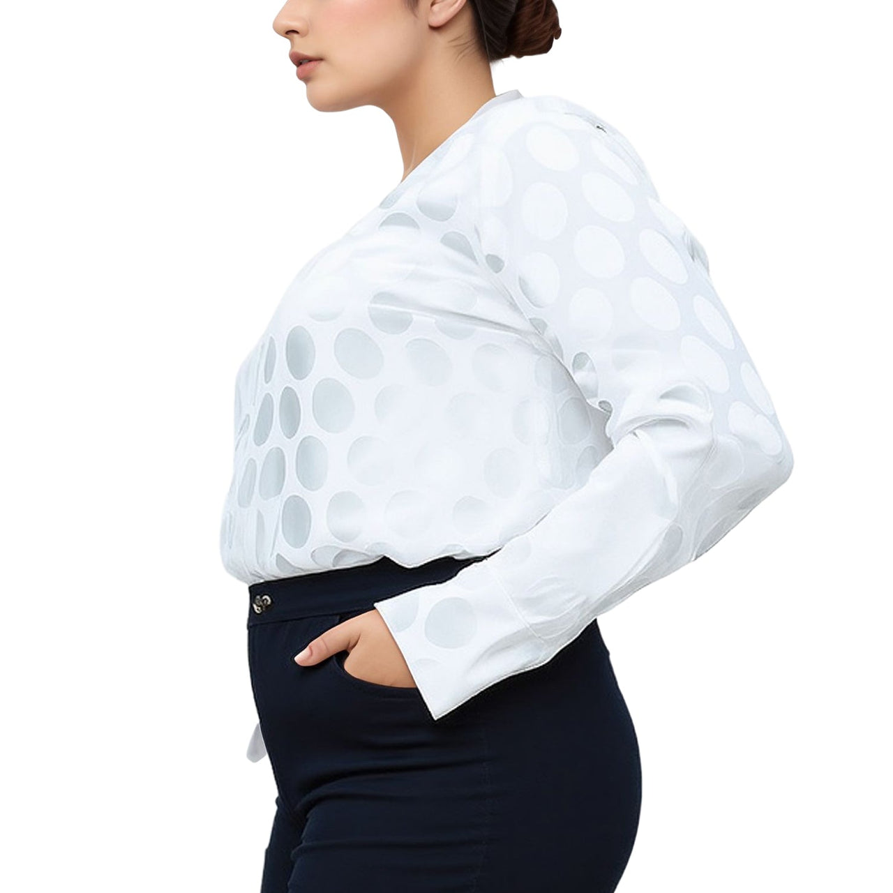 Pleione Plus Size Women's Cross Front Crewneck Blouse Top