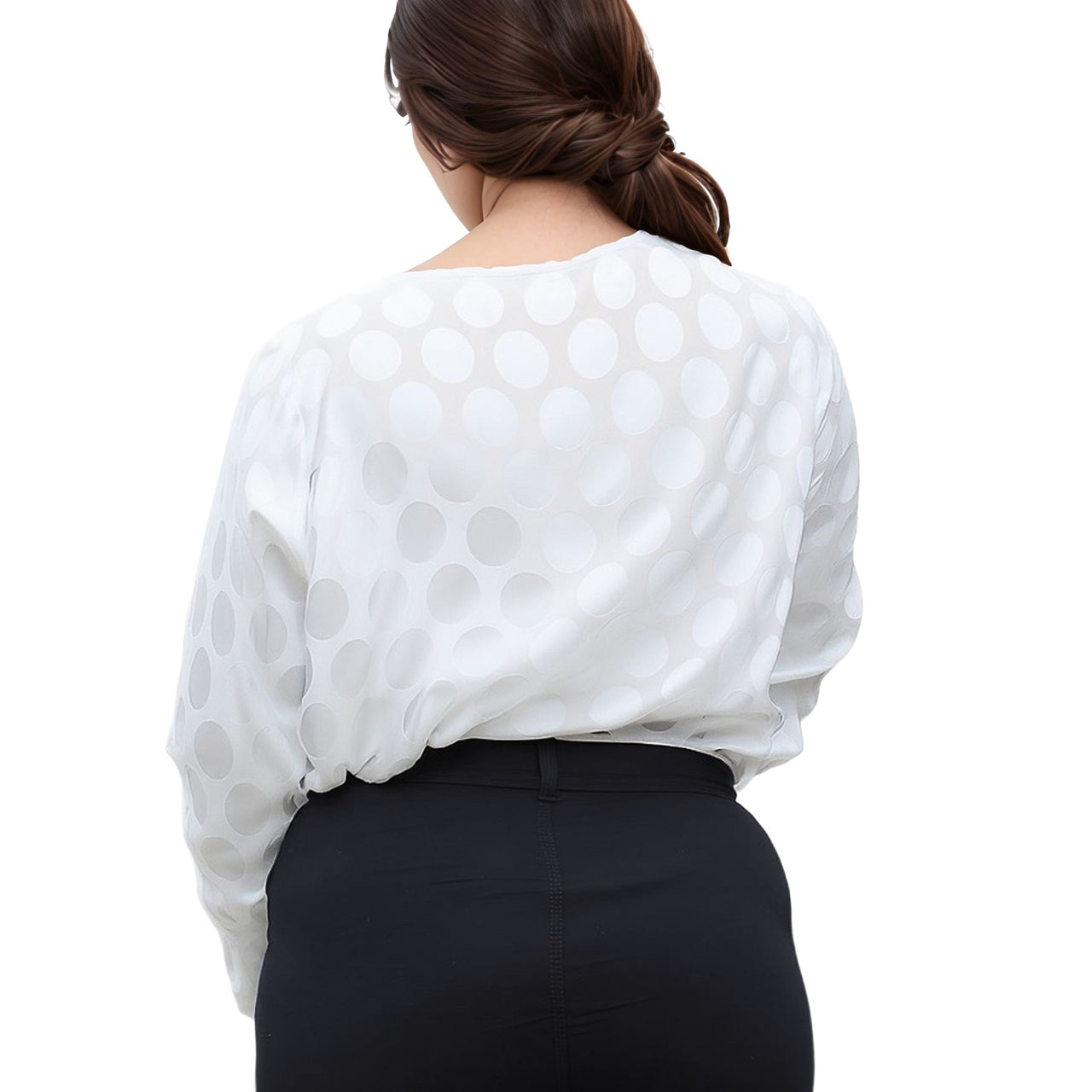 Pleione Plus Size Women's Cross Front Crewneck Blouse Top