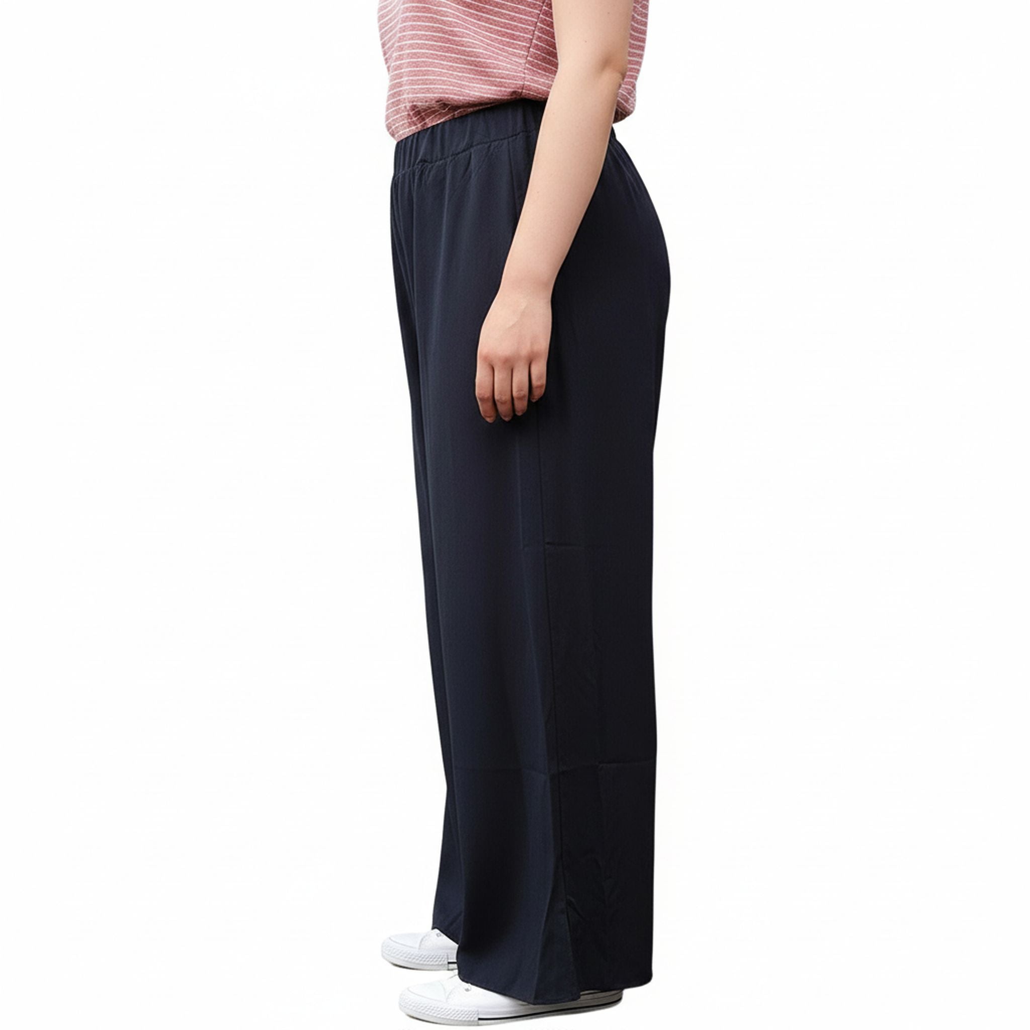 Pleione Plus Size Women's Tassel Drawstring Palazzo Pants