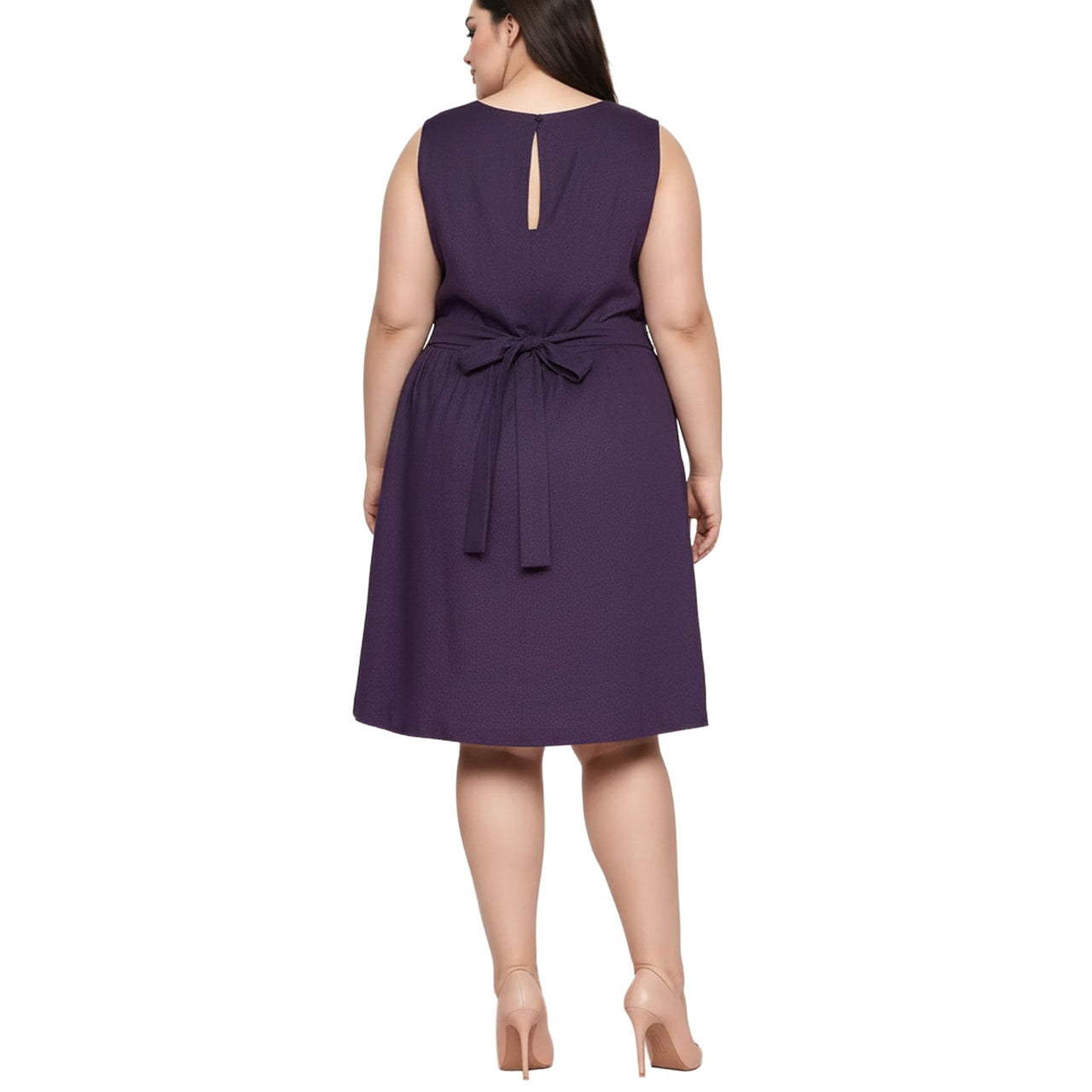 Pleione Plus Women's Sleeveless Pocketed Midi Dress