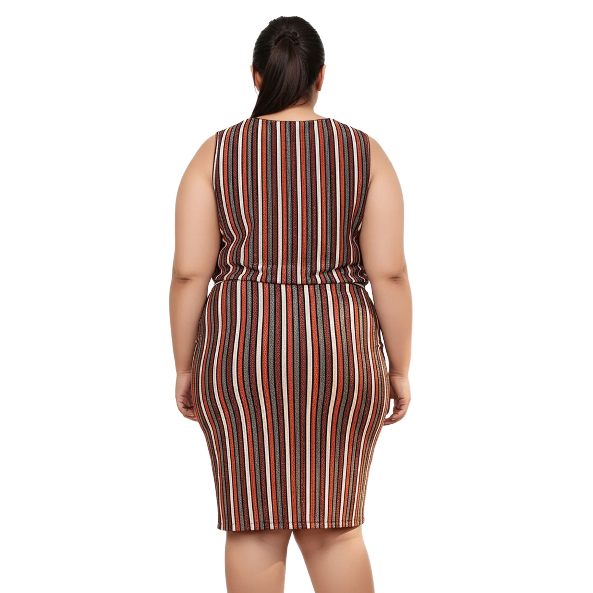 Pleione Plus Size Gathered Multi Print Midi Skirt