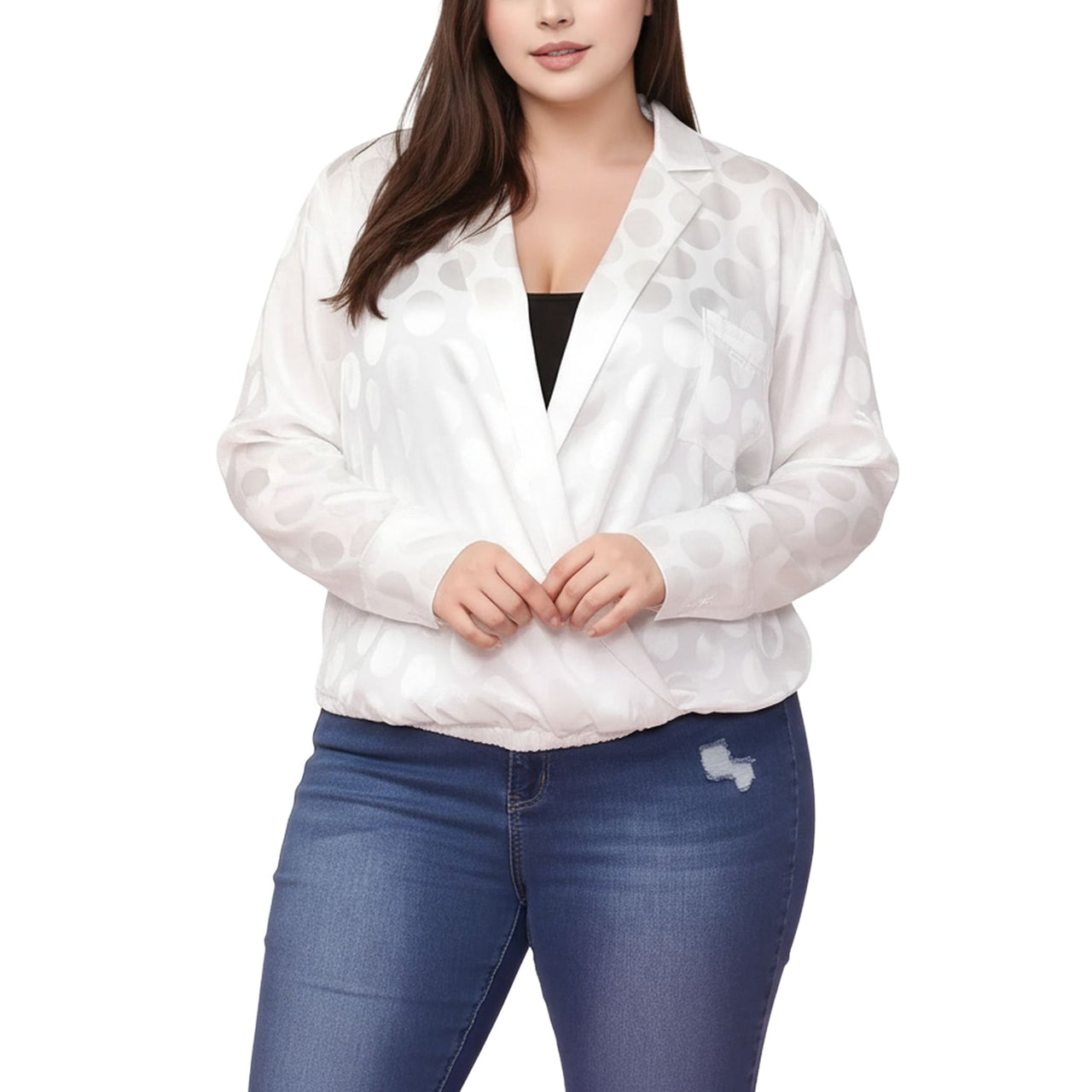 Pleione Plus Size Women's V-neck Surplice Front Pajama Blouse