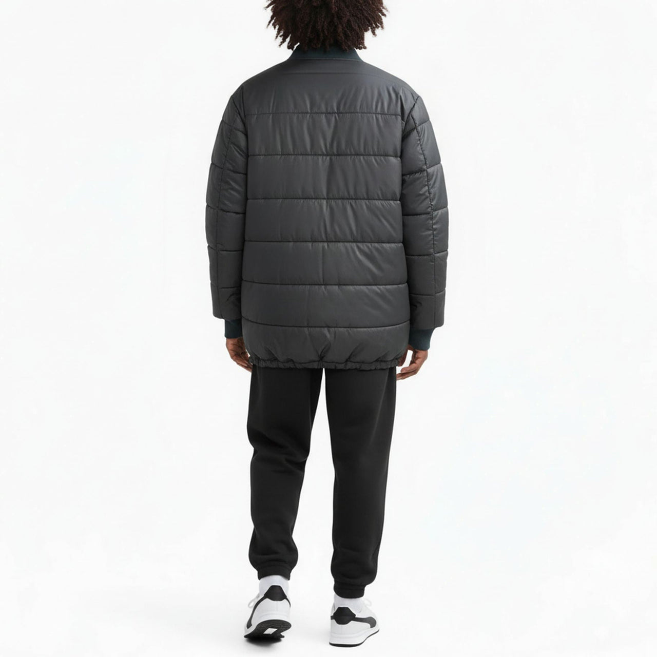 Konus Men's Reversible Long Bomber Jacket in Black