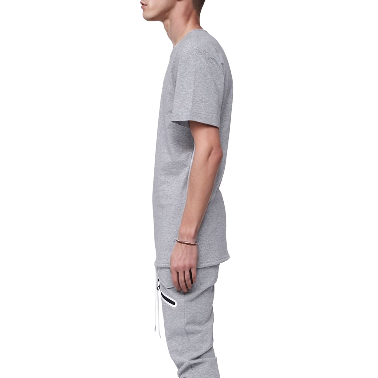 Men's Side Seam Tape Short Sleeve Tee in Heather Grey