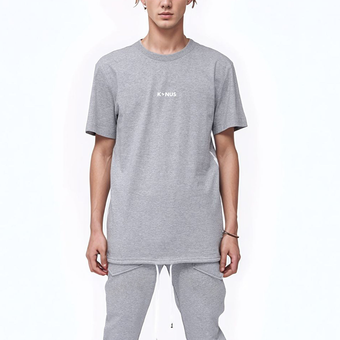 Men's Side Seam Tape Short Sleeve Tee in Heather Grey