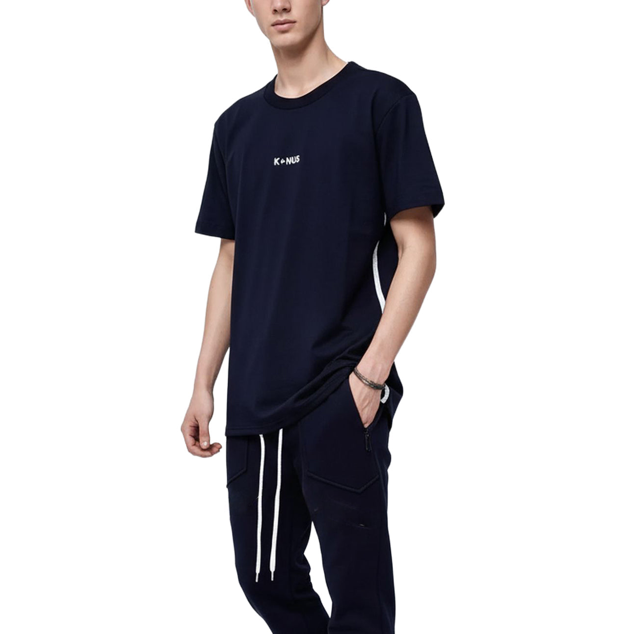 Men's Side Seam Tape Short Sleeve Tee in Navy
