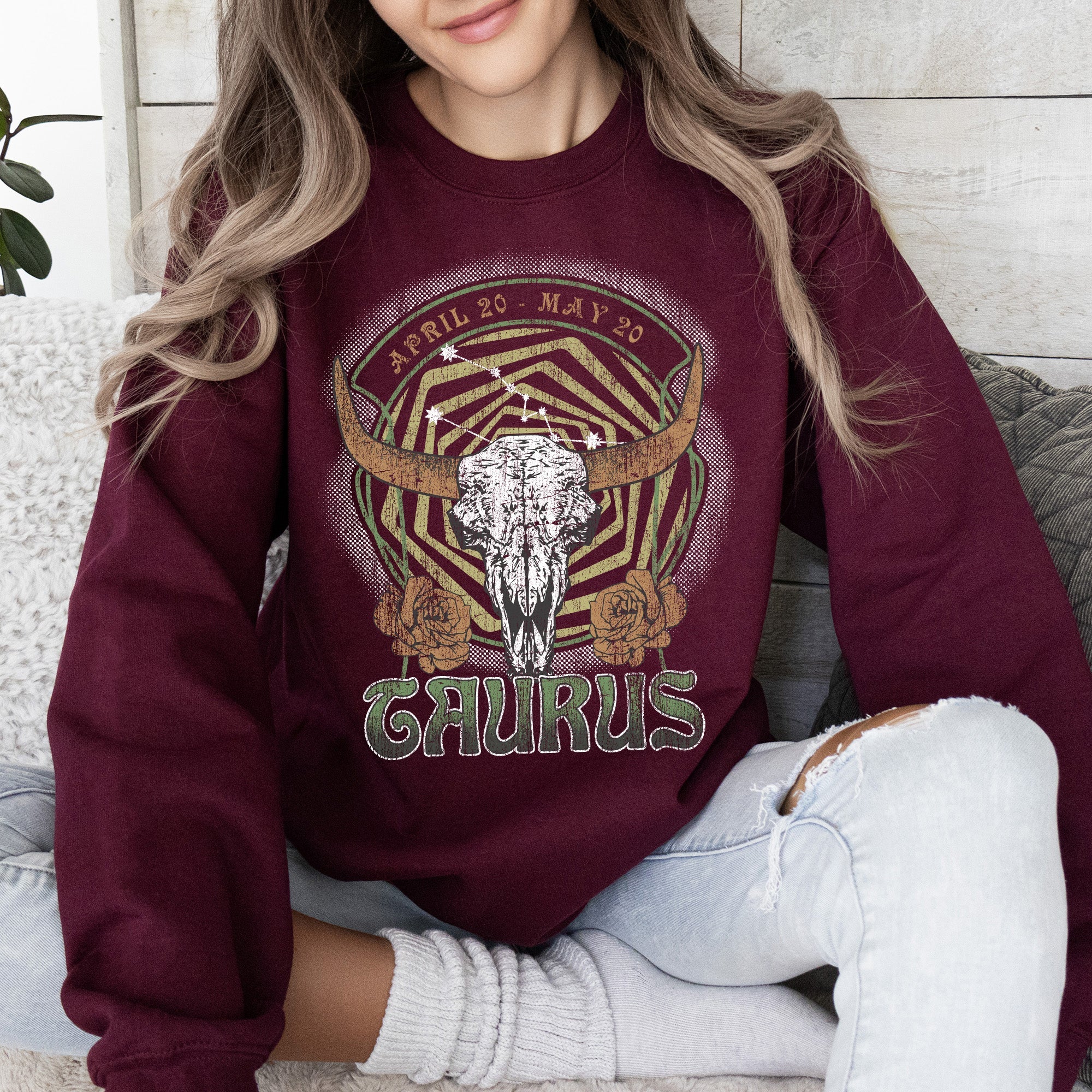Taurus Zodiac Astrology Horoscope Celestial Bull Constellation Artwork Sweatshirt