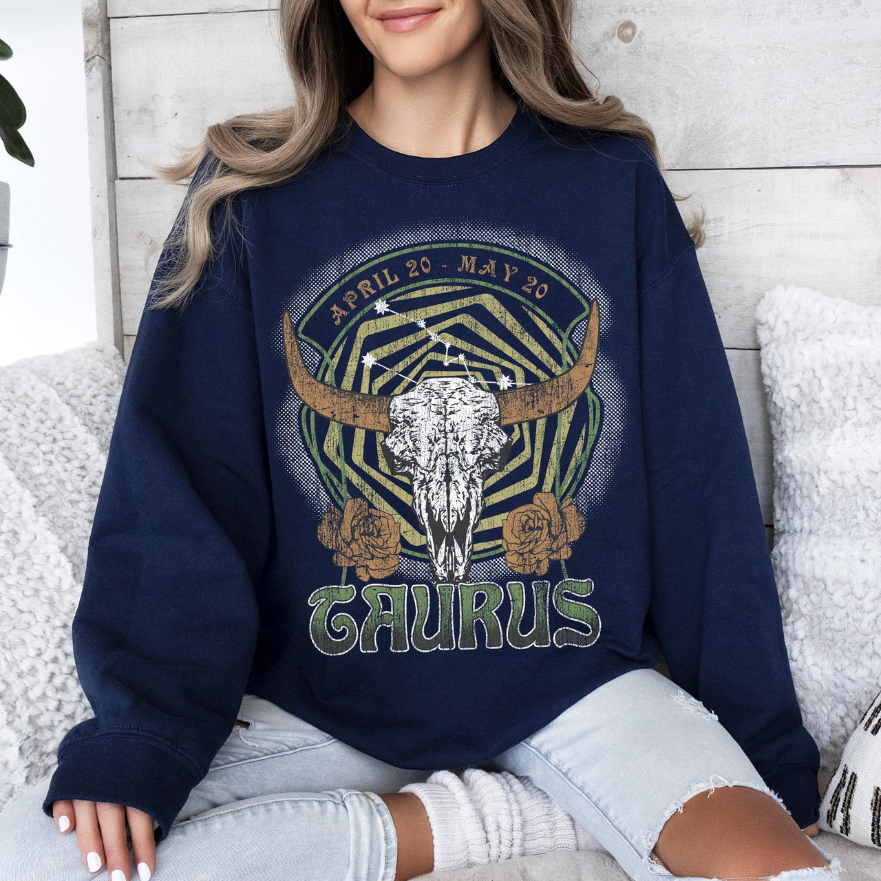 Taurus Zodiac Astrology Horoscope Celestial Bull Constellation Artwork Sweatshirt