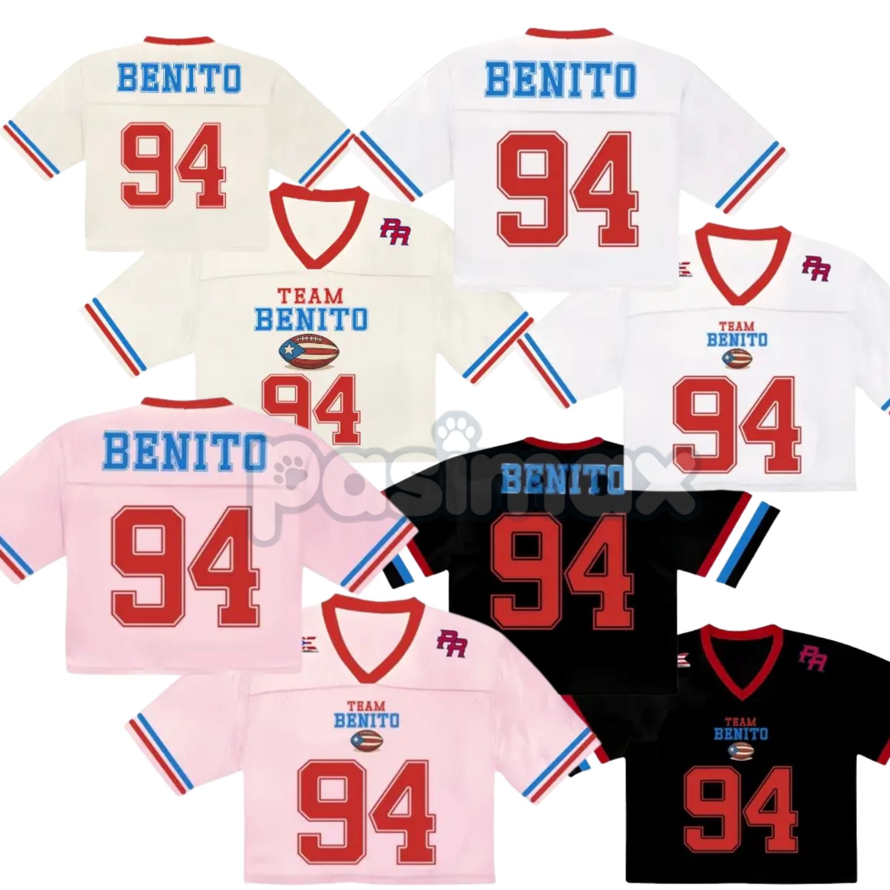 Team Benito Puerto Rico Crop Top Football Jersey – Bad Bunny Inspired Unisex Mesh Tee, PR Flag Streetwear Shirt