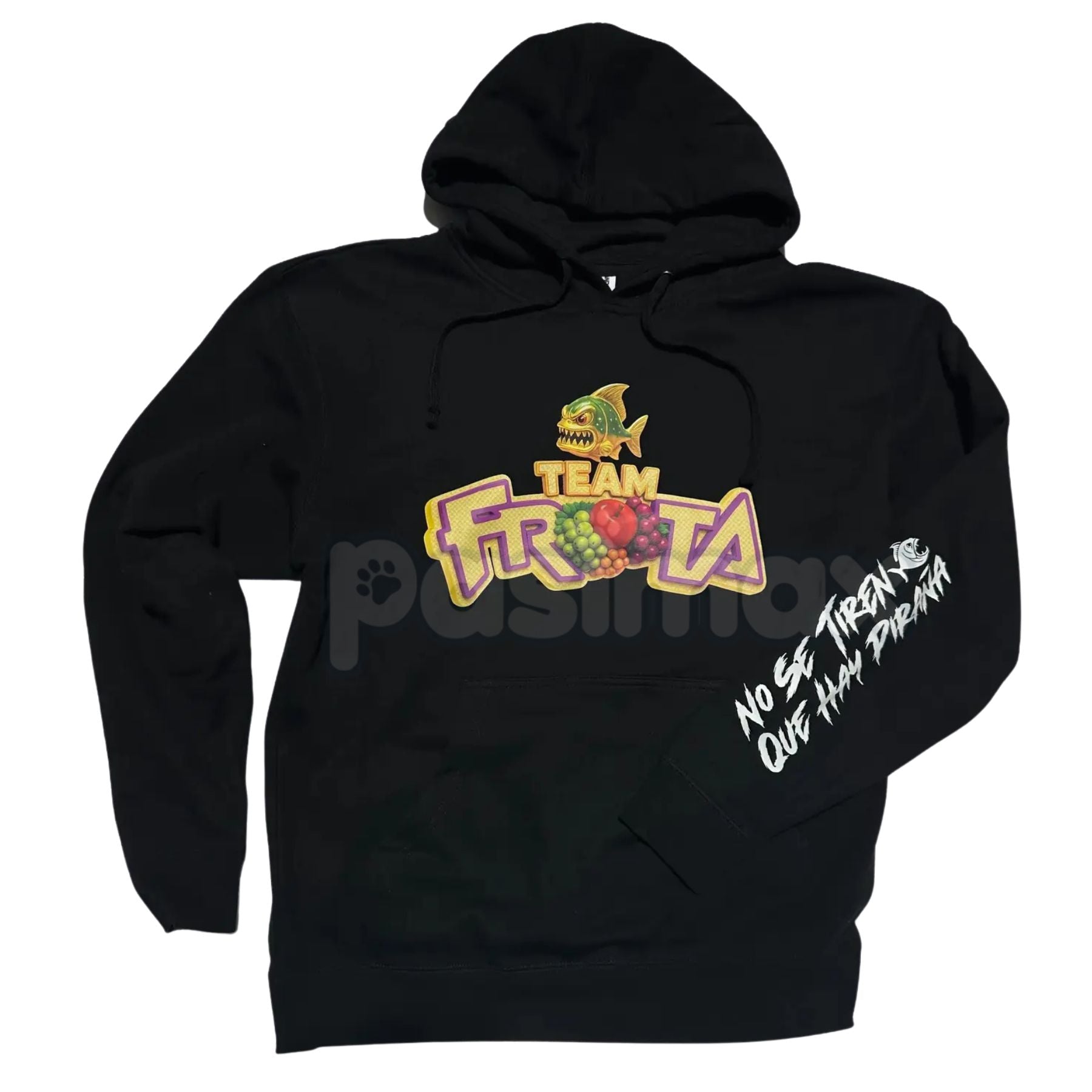Team Fruta Hoodie – Black, Fruit Logo & Slogan 