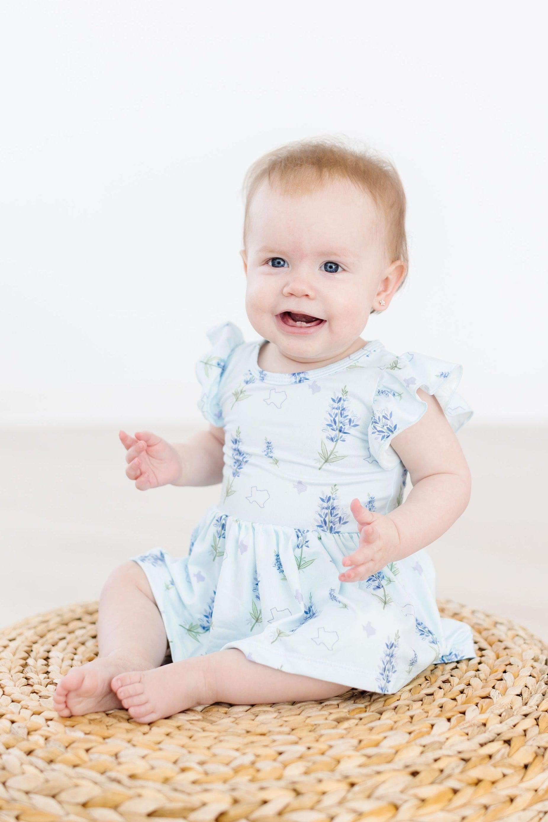 Texas Bluebonnets S/S Flutter Twirl Bodysuit