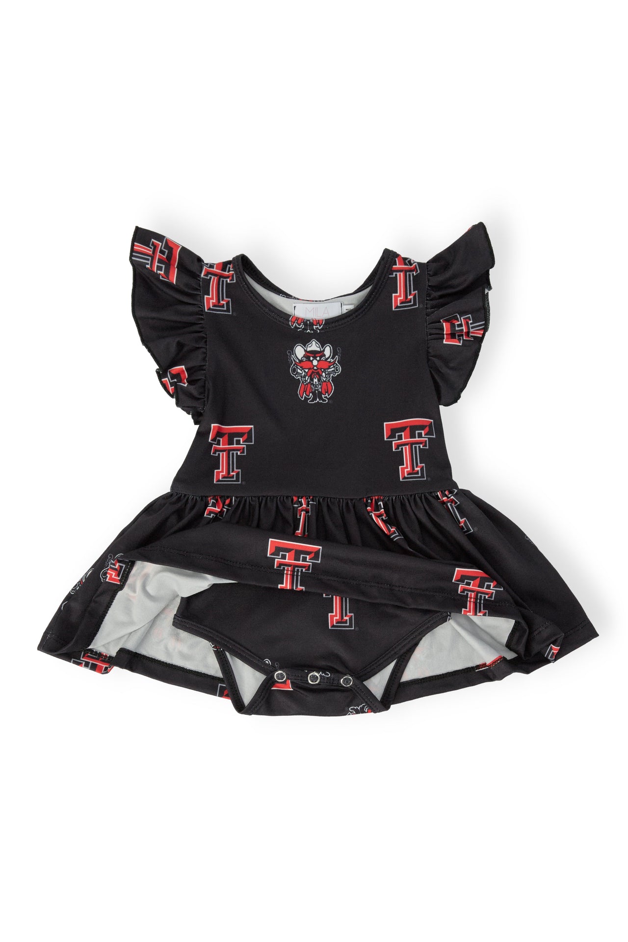 Texas Tech Black Raider Red S/S Flutter Twirl Bodysuit